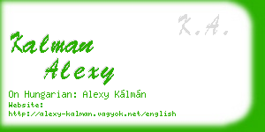 kalman alexy business card